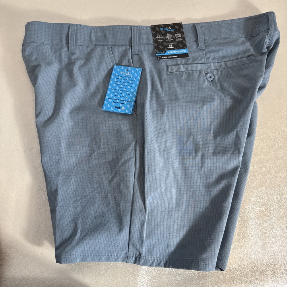 Birdie Bound Shorts Mens 38 Blue  7" Inseam Performance Golf Flex Waist